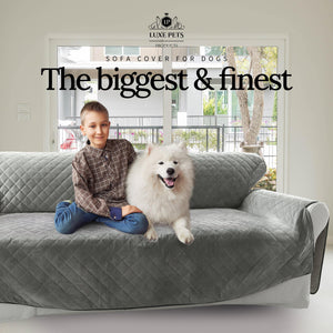 
                  
                    Load image into Gallery viewer, Premium Sofa Cover for Dogs Cats 3 or 4 Seat Furniture Cover - Modern Grey - Luxe Pets Products
                  
                