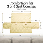 Luxury Sofa Cover for Dogs Cats 3 or 4 Seat Furniture Cover - Sand - Luxe Pets Products