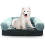 Luxurious Pet Bed Memory Foam Premium Velvet, Faux Fur - Modern Grey - Luxe Pets Products