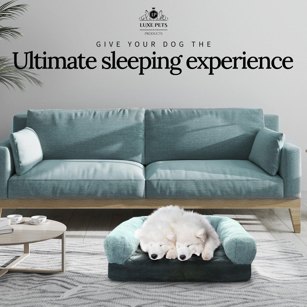 
                  
                    Luxurious Pet Bed Memory Foam Premium Velvet, Faux Fur - Modern Grey - Luxe Pets Products
                  
                
